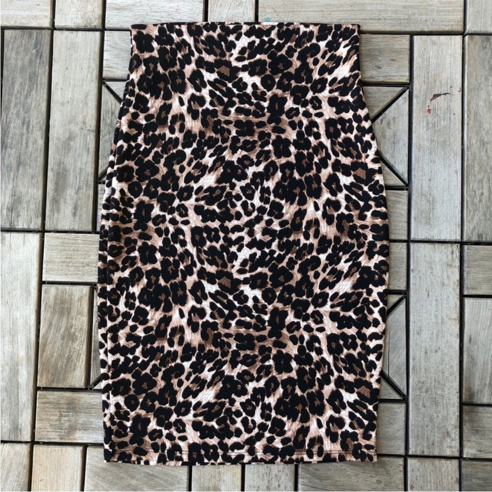 Lily White Leopard Pencil Skirt Size S